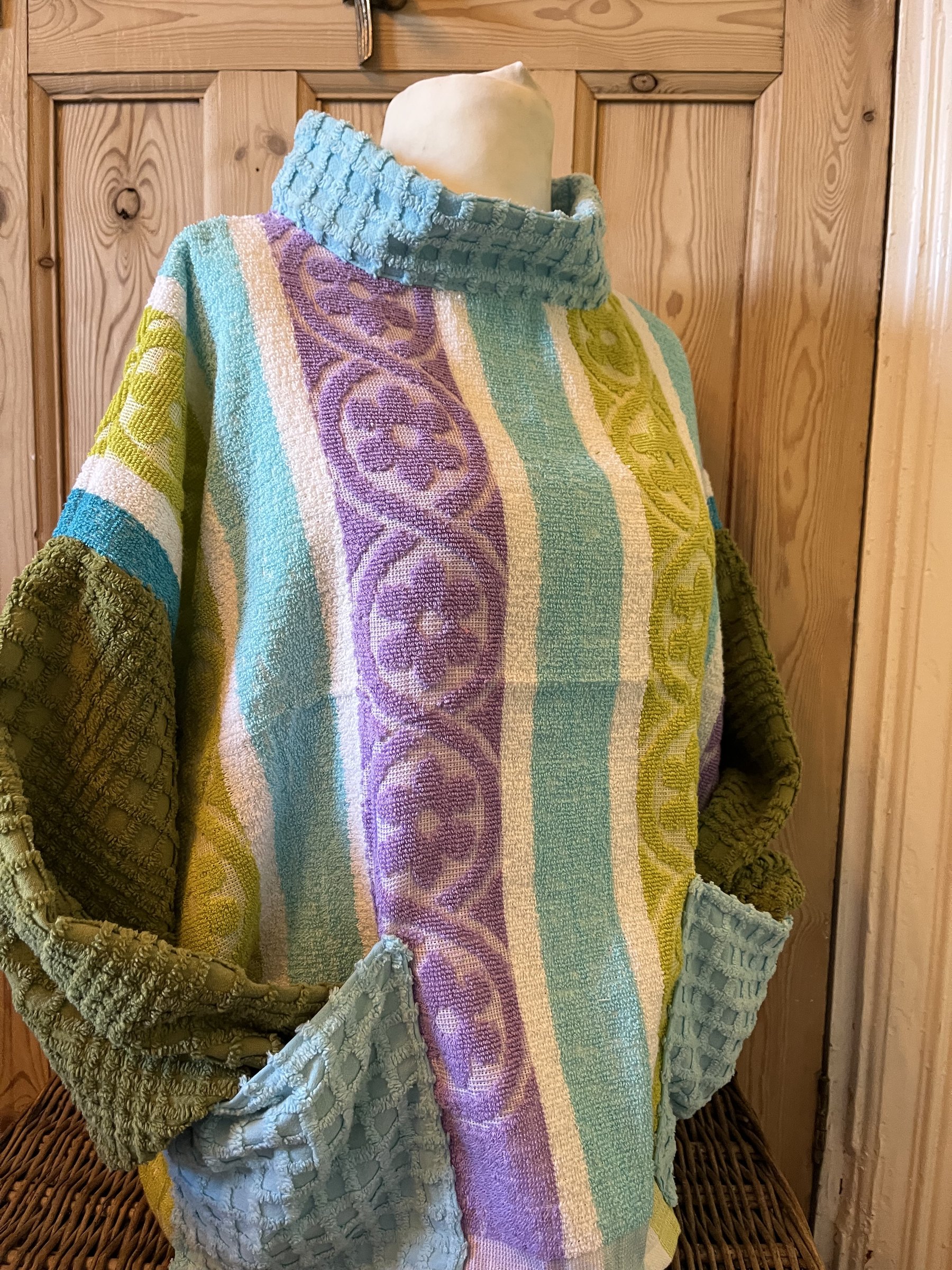 Pastel towel and candlewick fishing smock