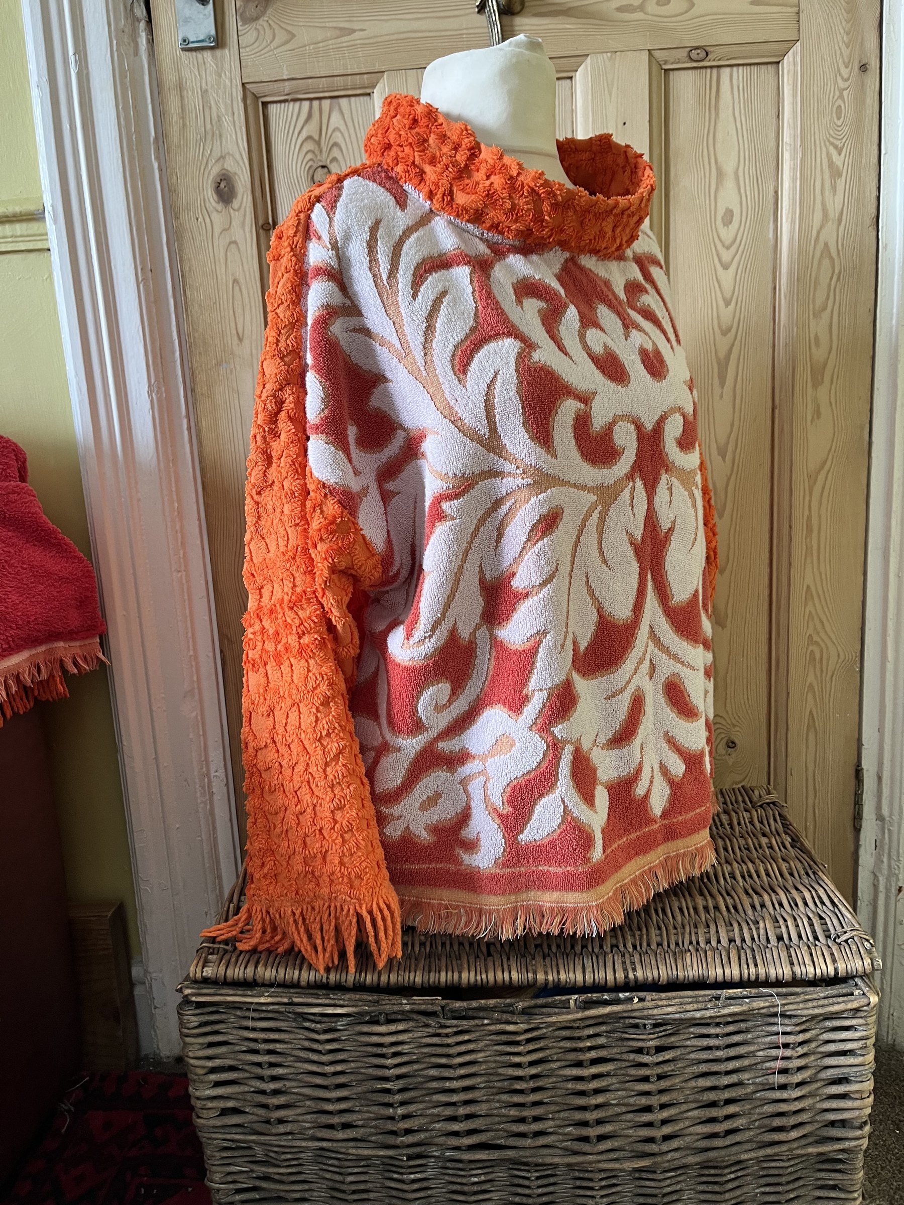 Candle wick meets vintage towel.