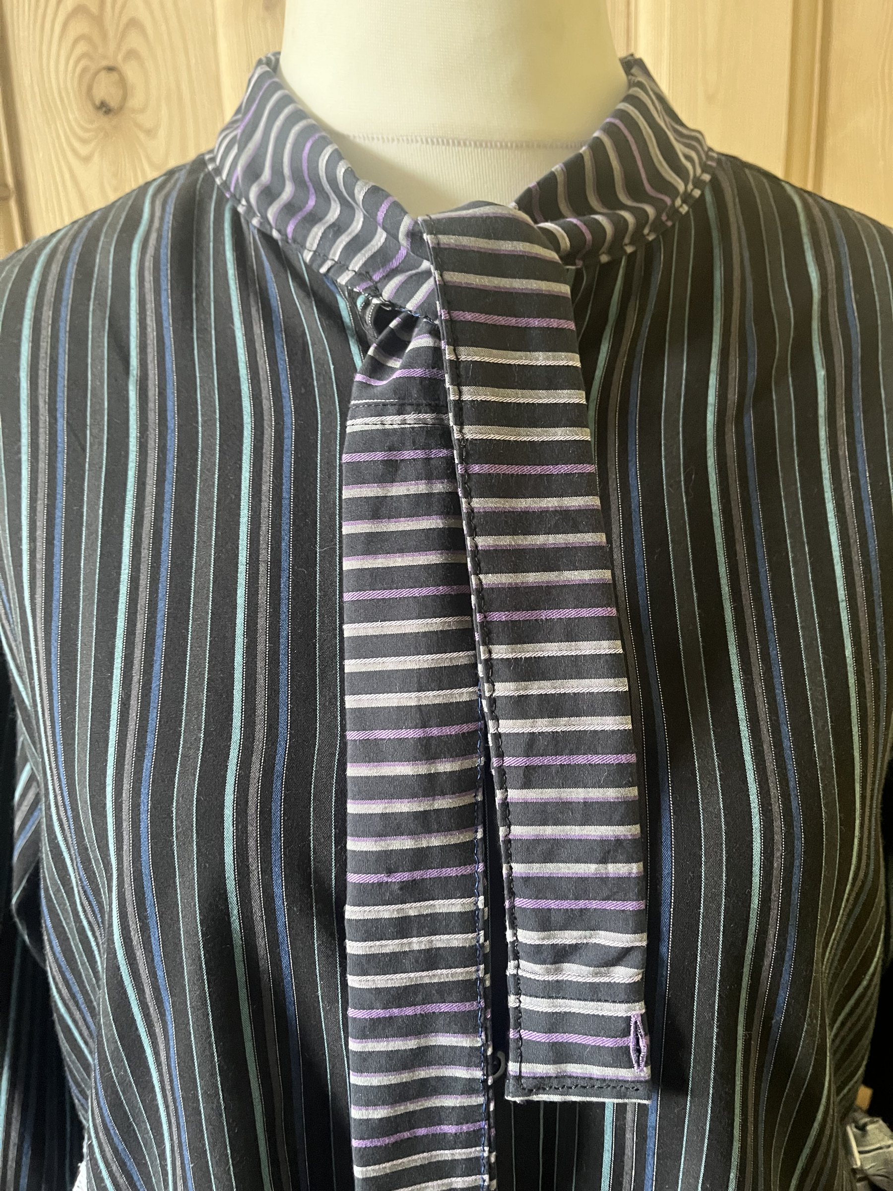 Pin striped re worked shirt